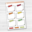 Sticker sheet with large rectangular washi tape journaling boxes for planners, scrapbooking, and Bible journaling — white matte.