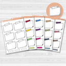Sticker sheet with large rectangular washi tape journaling boxes for planners, scrapbooking, and Bible journaling — white matte.
