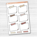 Sticker sheet with large rectangular washi tape journaling boxes for planners, scrapbooking, and Bible journaling — white matte.
