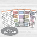 Sticker sheet with large torn lined note boxes for planners, scrapbooking, and Bible journaling — white matte.