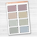 Sticker sheet with large torn lined note boxes for planners, scrapbooking, and Bible journaling — white matte.
