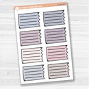 Sticker sheet with large torn lined note boxes for planners, scrapbooking, and Bible journaling — white matte.
