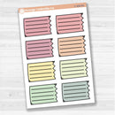 Sticker sheet with large torn lined note boxes for planners, scrapbooking, and Bible journaling — white matte.