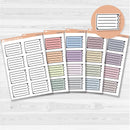 Sticker sheet with large torn lined note boxes for planners, scrapbooking, and Bible journaling — white matte.