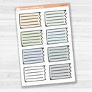 Sticker sheet with large torn lined note boxes for planners, scrapbooking, and Bible journaling — white matte.
