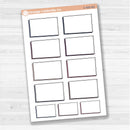 Sticker sheet with large rectangular torn edge notes for planners, Bible journaling, and scrapbooking — white matte.