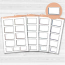 Sticker sheet with large rectangular torn edge notes for planners, Bible journaling, and scrapbooking — white matte.