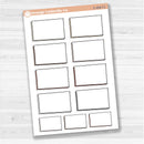 Sticker sheet with large rectangular torn edge notes for planners, Bible journaling, and scrapbooking — white matte.
