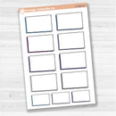 Sticker sheet with large rectangular torn edge notes for planners, Bible journaling, and scrapbooking — white matte.
