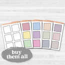 Sticker sheet with large square note stickers for planners, scrapbooks, Bible journaling, and creative memory keeping — white matte.