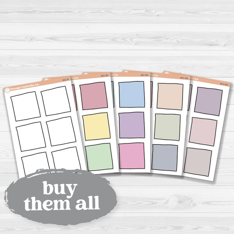 Sticker sheet with large square note stickers for planners, scrapbooks, Bible journaling, and creative memory keeping — white matte.