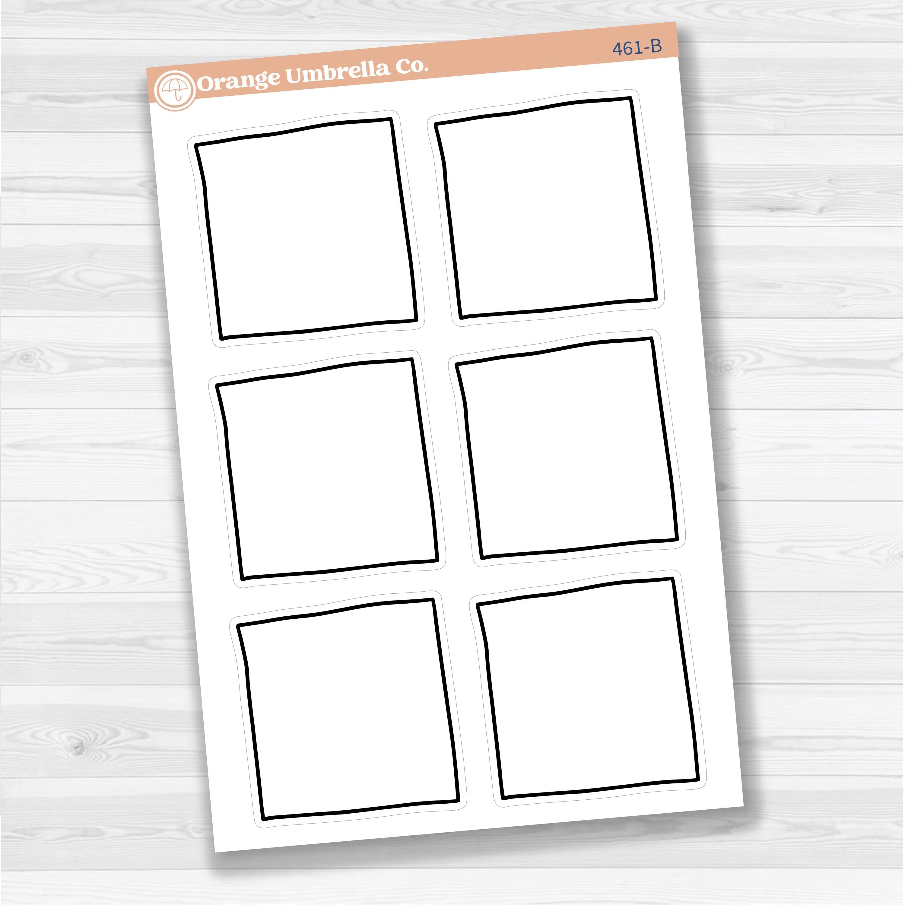 Sticker sheet with large square note stickers for planners, scrapbooks, Bible journaling, and creative memory keeping — white matte.
