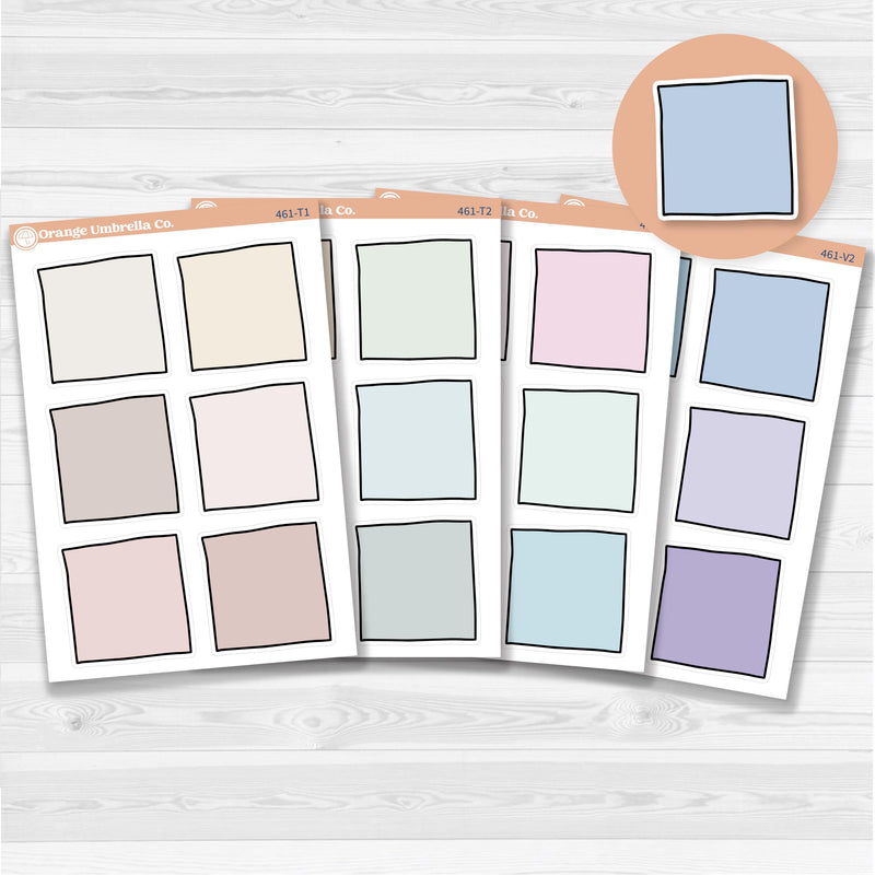 Sticker sheet with large square note stickers for planners, scrapbooks, Bible journaling, and creative memory keeping — white matte.