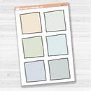 Sticker sheet with large square note stickers for planners, scrapbooks, Bible journaling, and creative memory keeping — white matte.