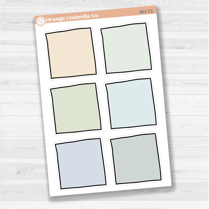 Sticker sheet with large square note stickers for planners, scrapbooks, Bible journaling, and creative memory keeping — white matte.