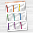 Sticker sheet with large lined journaling note stickers for planners, scrapbooks, and Bible journaling — white matte.