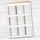 Sticker sheet with large lined journaling note stickers for planners, scrapbooks, and Bible journaling — white matte.