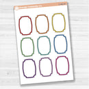Sticker sheet with large decorative plaque-shaped note stickers for planners, scrapbooking, Bible journaling, and memory keeping — white matte.