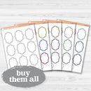 Sticker sheet with large plaque-shaped journaling stickers for planners, scrapbooking, Bible journaling, and creative memory keeping — removable white matte.