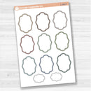 Sticker sheet with large plaque-shaped journaling stickers for planners, scrapbooking, Bible journaling, and creative memory keeping — removable white matte.