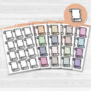 Sticker sheet with large scroll journaling notes for planners, Bible journaling, scrapbooking, and creative memory keeping — white matte.