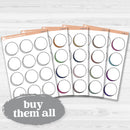 Sticker sheet with large circle doodle journaling notes for planners, scrapbooking, Bible journaling, and memory keeping — white matte.