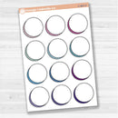 Sticker sheet with large circle doodle journaling notes for planners, scrapbooking, Bible journaling, and memory keeping — white matte.