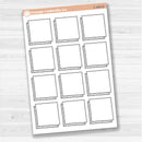 Large square doodle journaling note stickers in white matte — ideal for planners, scrapbooking, Bible journaling, and memory keeping.