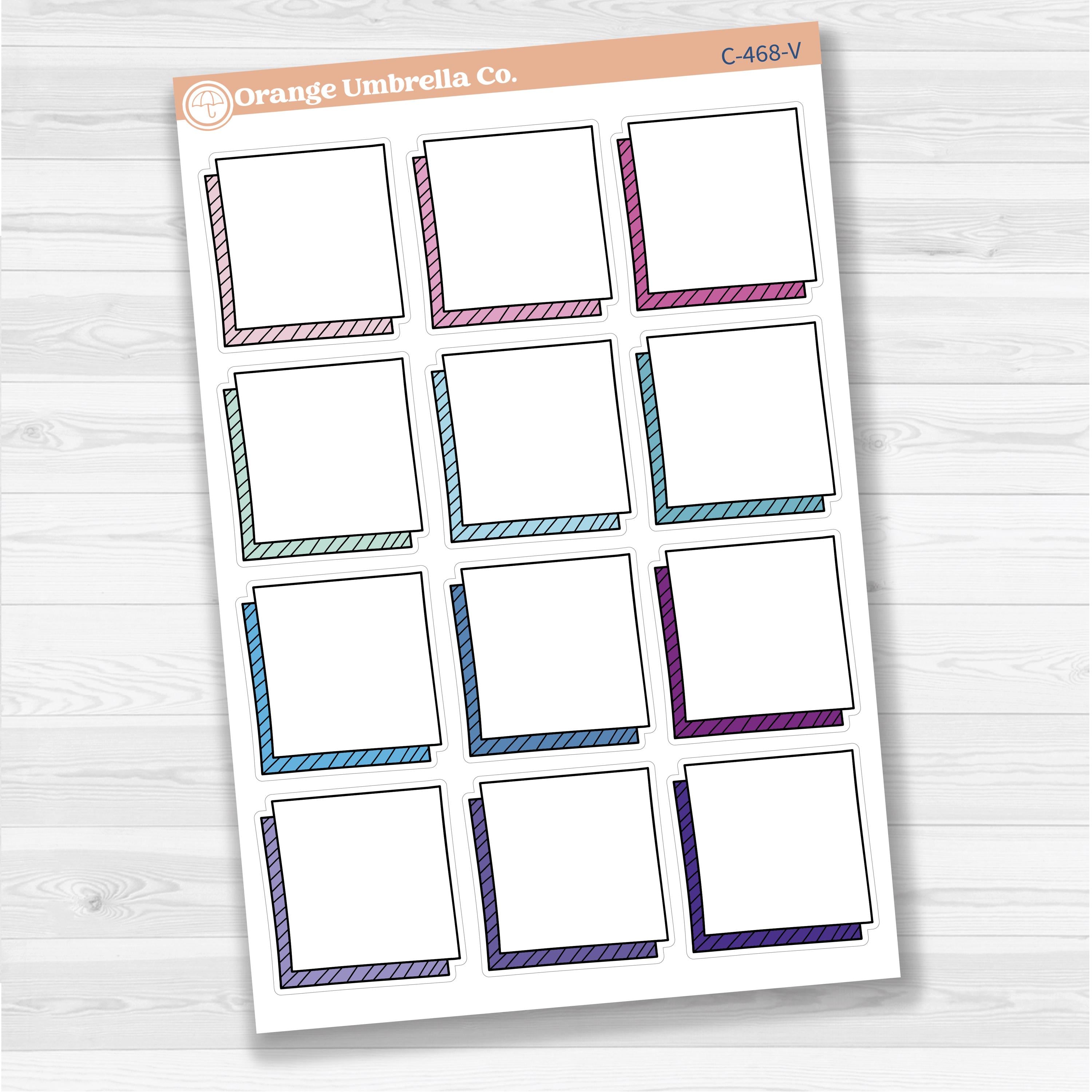 Large square doodle journaling note stickers in white matte — ideal for planners, scrapbooking, Bible journaling, and memory keeping.
