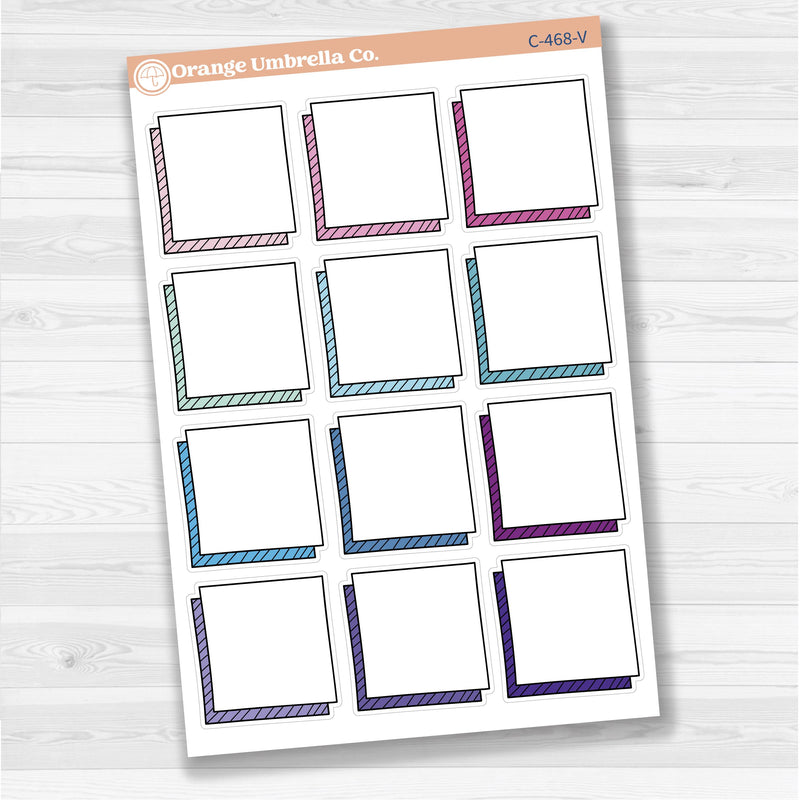 Large square doodle journaling note stickers in white matte — ideal for planners, scrapbooking, Bible journaling, and memory keeping.
