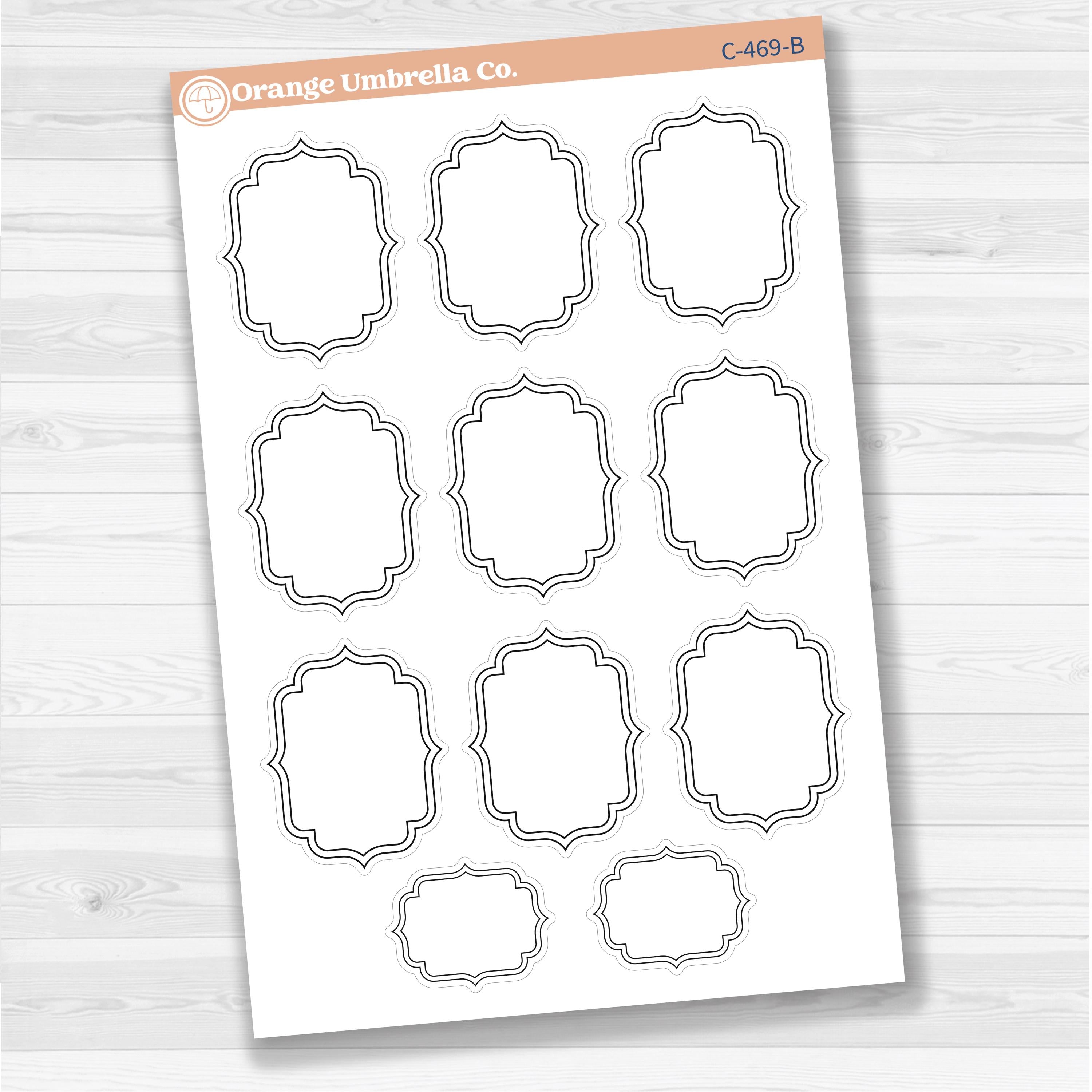 Large vintage plaque journaling note stickers in white matte — ideal for planners, scrapbooking, Bible journaling, and memory keeping.