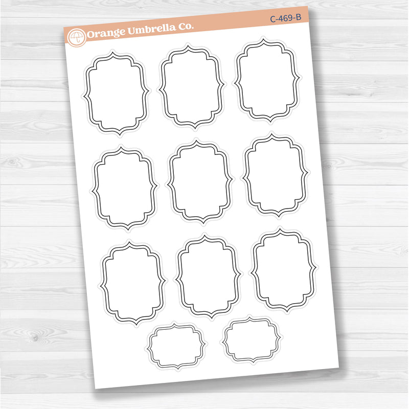 Large vintage plaque journaling note stickers in white matte — ideal for planners, scrapbooking, Bible journaling, and memory keeping.