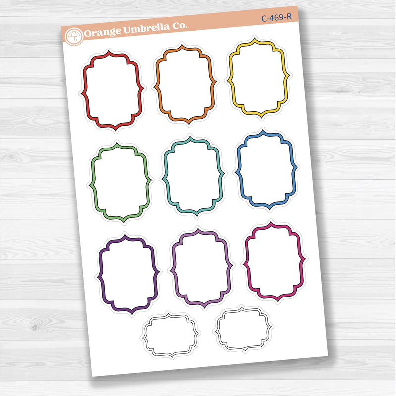 Large vintage plaque journaling note stickers in white matte — ideal for planners, scrapbooking, Bible journaling, and memory keeping.