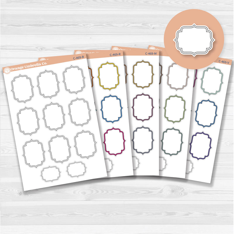 Large vintage plaque journaling note stickers in white matte — ideal for planners, scrapbooking, Bible journaling, and memory keeping.