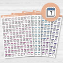 White matte calendar date dot sticker sheet with 99 F17 font numbers for monthly planning.