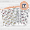 Calendar Date Dots | Font Monthly Planner Stickers | F17 Clear Matte | B-231-CM
