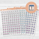 Calendar Date Dots | Font Monthly Planner Stickers | F17 Clear Matte | B-231-CM