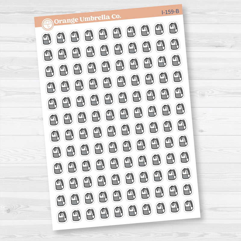 Backpack Icon Stickers | School Planner Stickers | I-159