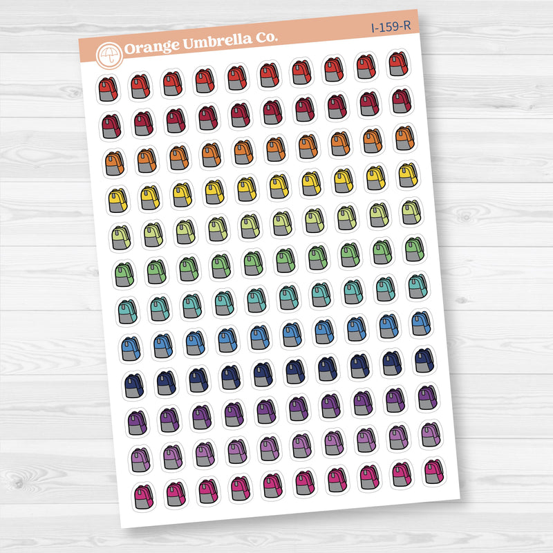 Backpack Icon Stickers | School Planner Stickers | I-159