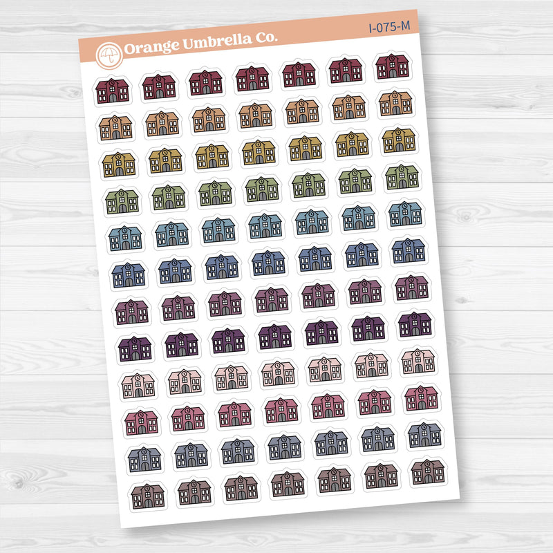 School Building Icon Stickers | Back to School Planner Stickers | I-075