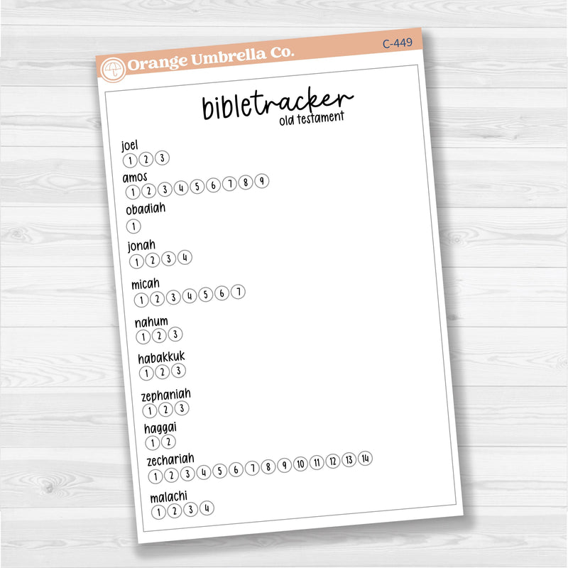 Bible Reading Tracker Dashboard | A5 Full Sheet Sticker | C-445 to C-451