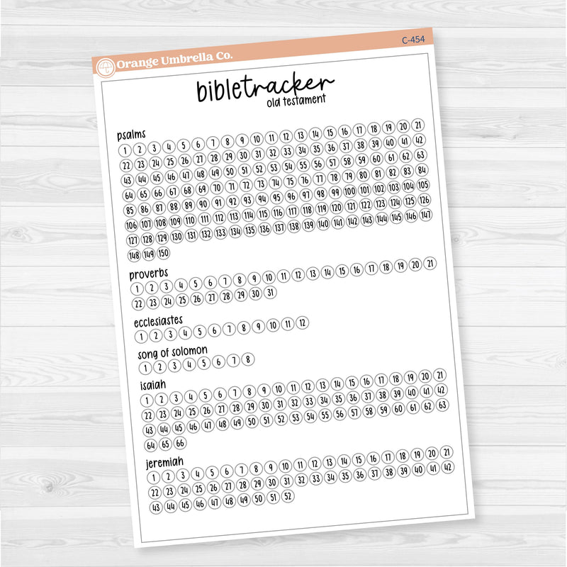 Bible Reading Tracker Dashboard | 7x9 Full Sheet Sticker | C-452 to C-457
