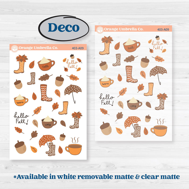 Fall Leaves Autumn Kit | Weekly Sticker Kit for Vertical Planners like Erin Condren | All Fall Down | KIT-403-A