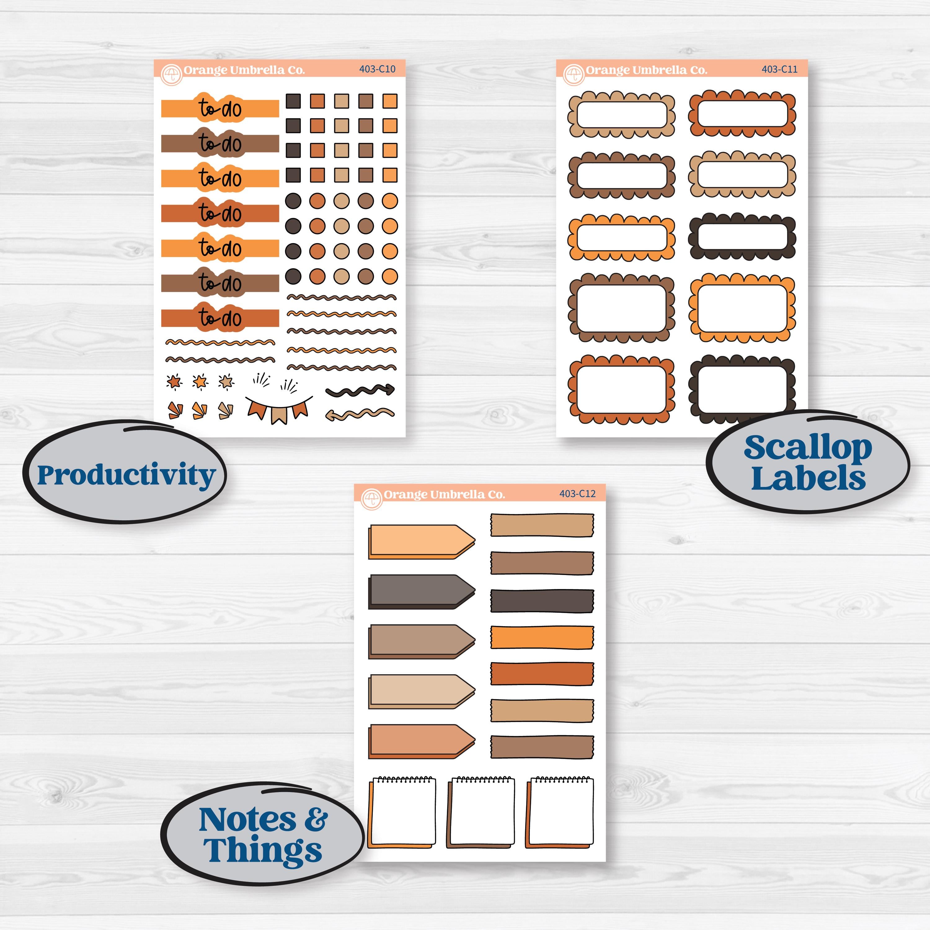 Fall Leaves Autumn Kit | Weekly Add-On Labels Planner Kit Stickers | All Fall Down | KIT-403-C