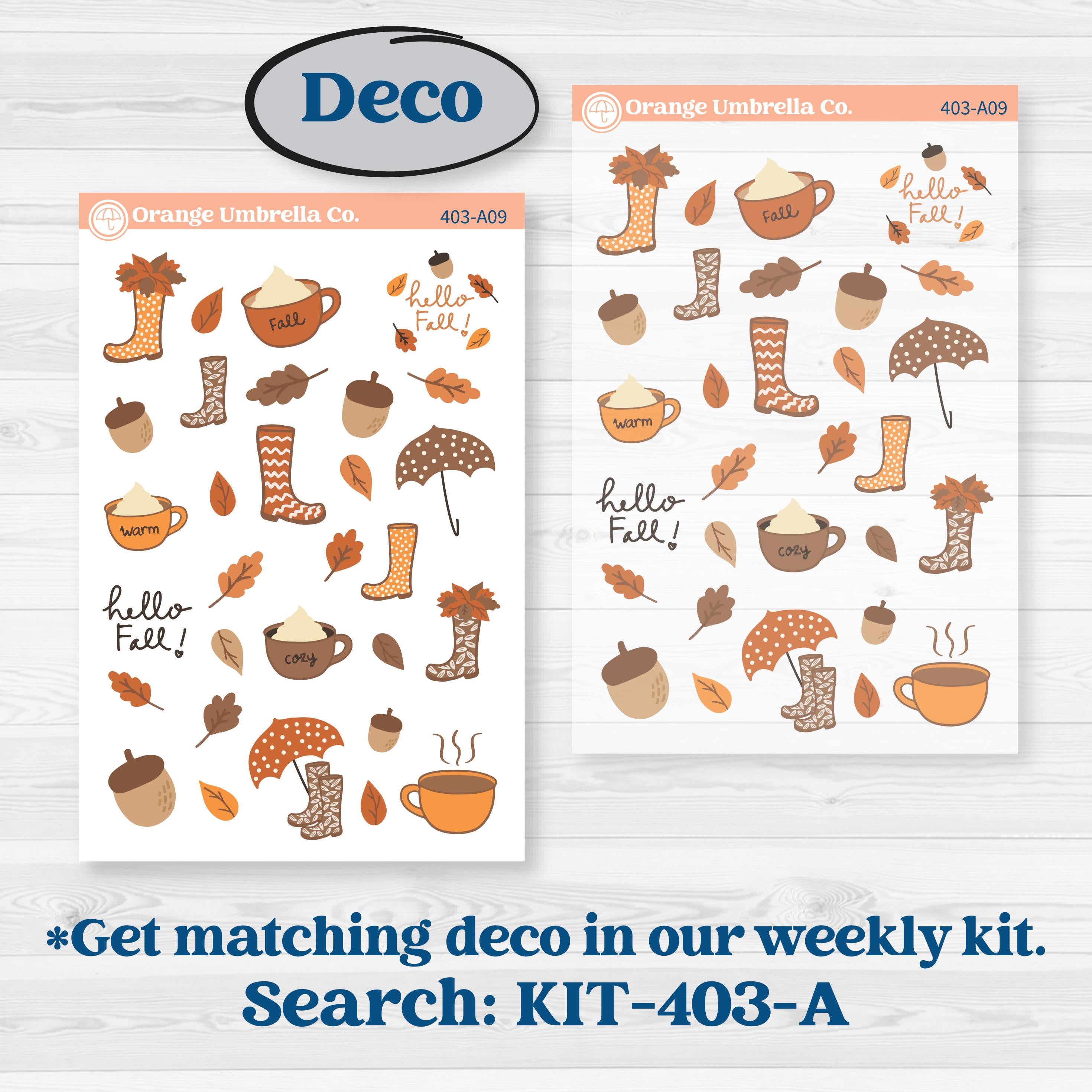 Fall Leaves Autumn Kit | Journaling Kit Planner Stickers | All Fall Down | KIT-403-D