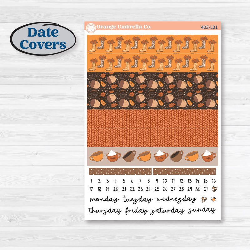 Fall Leaves Autumn Kit | A5 Daily Duo Planner Kit Stickers | All Fall Down | KIT-403-L