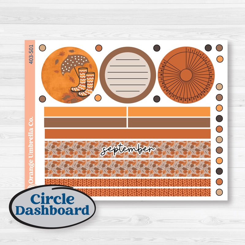 Fall Leaves Autumn Kit | A5 Plum Monthly & Dashboard Planner Kit Stickers | All Fall Down | KIT-403-S