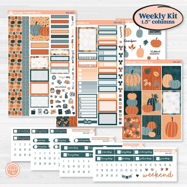 Bold Pumpkin Planner Kit | Weekly Sticker Kit for Vertical Planners like Erin Condren | Perfect Pumpkin | KIT-404-A
