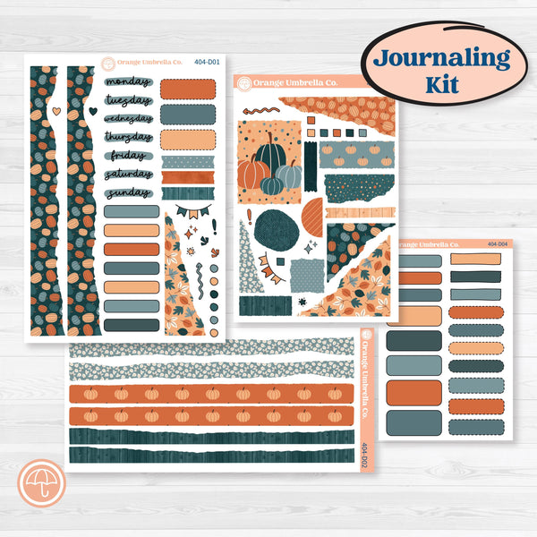 Bold Pumpkin Planner Kit | Journaling Kit Planner Stickers | Perfect Pumpkin | KIT-404-D