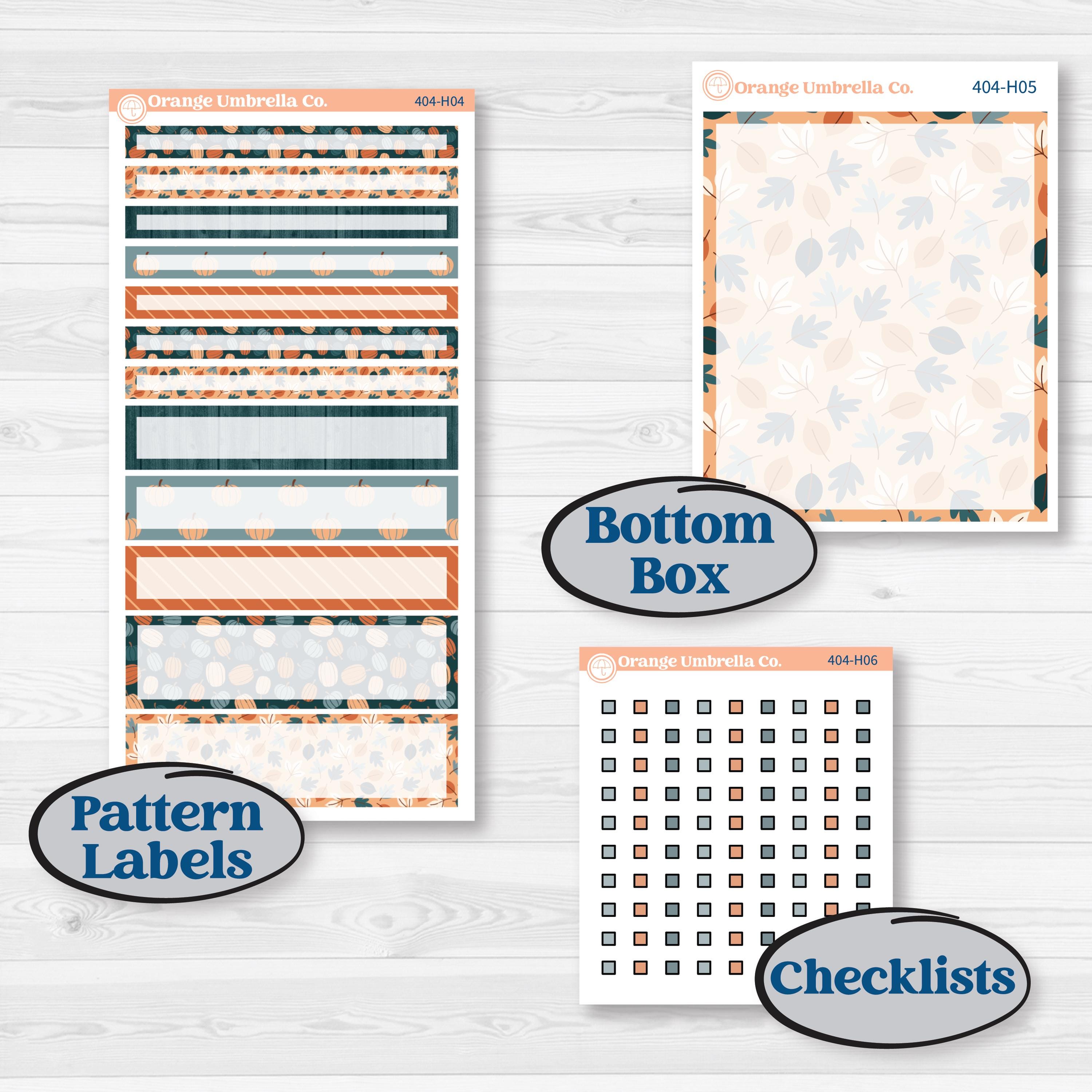 Bold Pumpkin Planner Kit | 7x9 Compact Vertical Planner Kit Stickers | Perfect Pumpkin | KIT-404-H